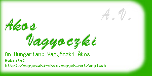 akos vagyoczki business card